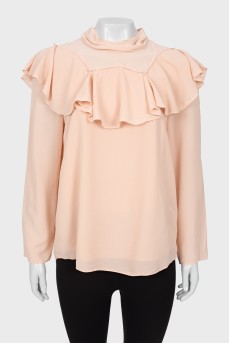 Light pink blouse with ruffles