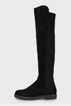 Black suede boots