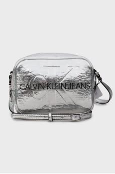 Silver bag with tag