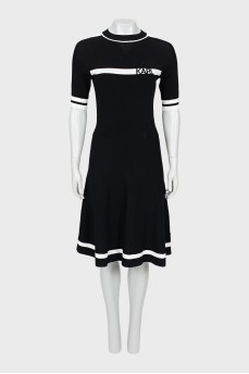 Black and white dress with brand logo
