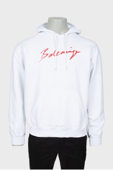Men's hoodie with red print