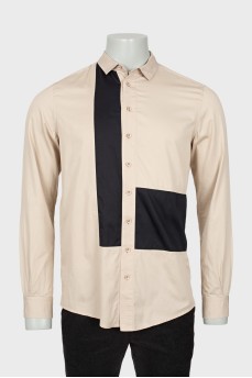 Men's two-tone straight-fit shirt