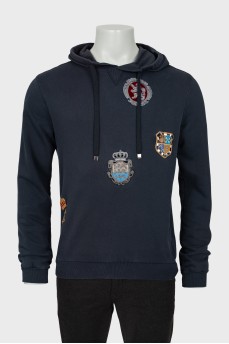 Men's hoodie with patches