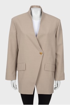 Wool jacket with tag