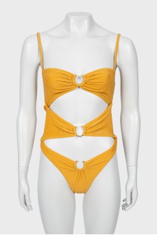 Yellow swimsuit with tag