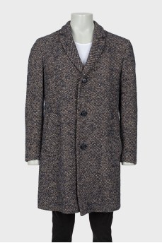 Men's coat in fine print