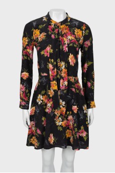 Floral dress with tie
