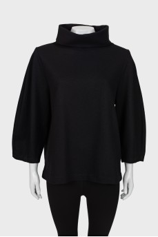 Black wide neck sweater