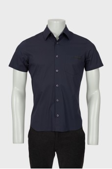 Men's blue short sleeve shirt