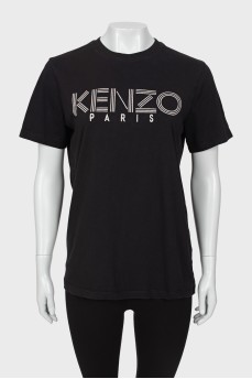 Black T-shirt with corporate logo