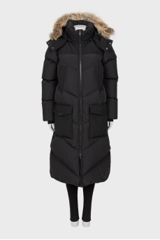Black down jacket with pockets