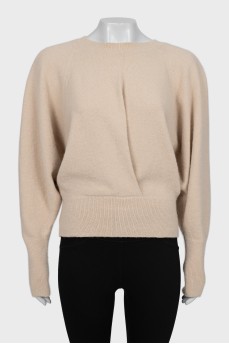 Beige sweater with wide sleeves