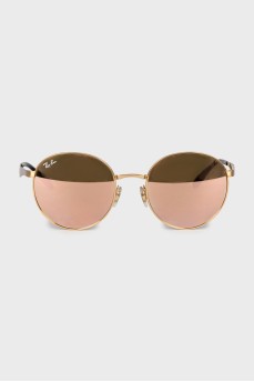 Round sunglasses with gold frames