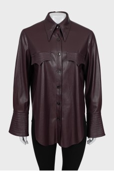 Purple eco-leather shirt