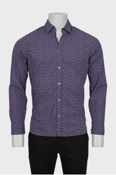 Men's purple printed shirt