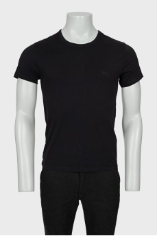 Men's black T-shirt with embroidered logo