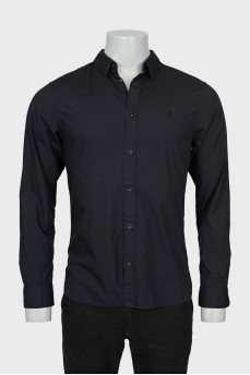 Men's black straight-fit shirt