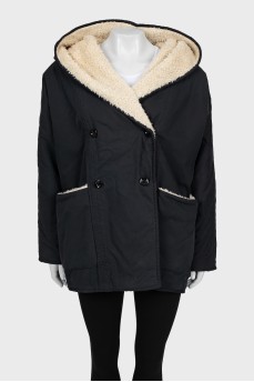 Relaxed jacket with hood