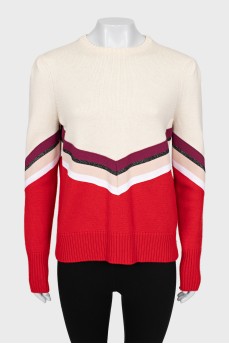 Mixed color wool sweater