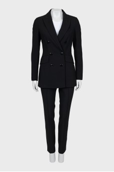 Suit with black trousers