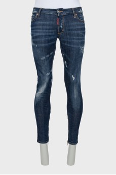 Men's jeans with zippers at the bottom