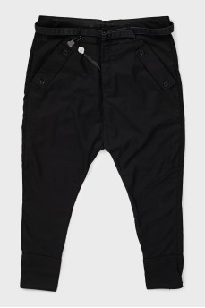 Men's black trousers with belt
