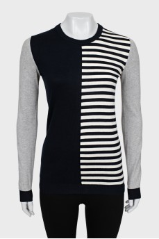 Combined jumper with stripe print