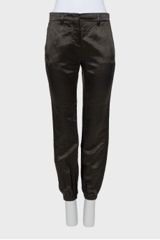Dark green tapered trousers