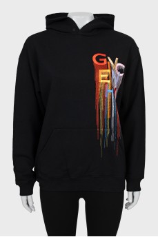 Black hoodie with embroidery