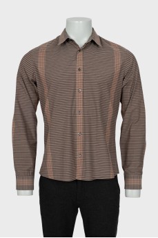 Men's brown striped shirt
