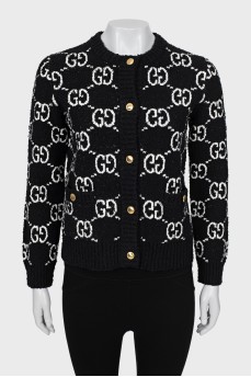 Cardigan with buttons in signature print
