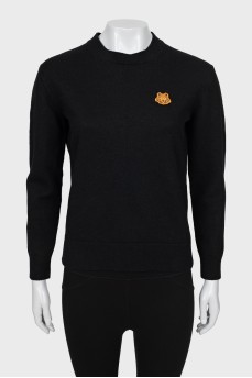 Wool sweatshirt with signature patch