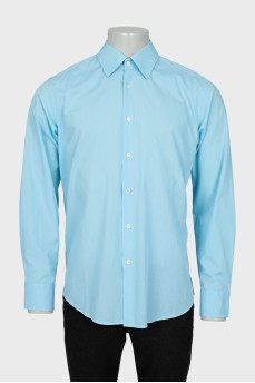 Men's blue straight-fit shirt