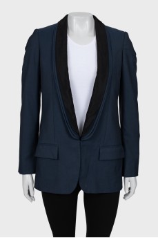 Wool jacket with combined lapels