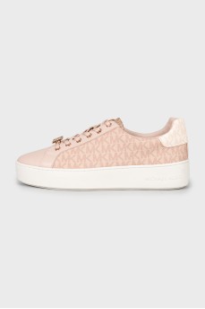 Pink sneakers with brand logo