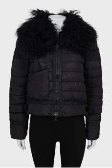 Quilted jacket decorated with fur