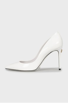 White patent leather shoes