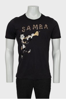 Men's T-shirt decorated with sequins