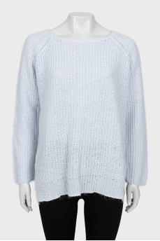 Knitted short pile sweater