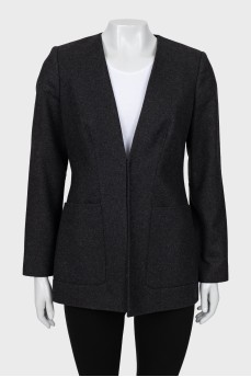 Wool jacket without collar