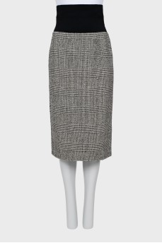 Black and white high waist skirt