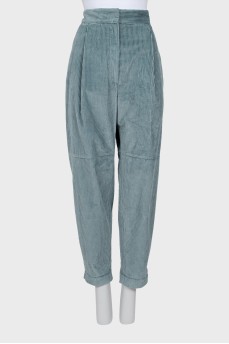 Corduroy tapered trousers
