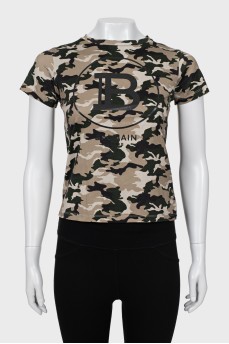 T-shirt with military print