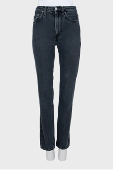 Straight-leg jeans in dark gray