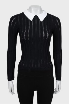 Ribbed long sleeve with perforation