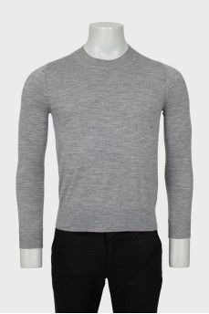 Men's gray wool jumper