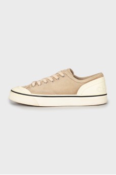 Suede sneakers with logo at back