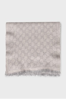 Gray scarf in signature print