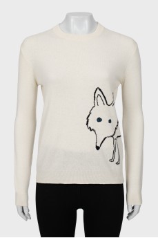 Wool and cashmere sweater with pattern