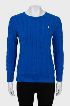 Knitted sweater with embroidered logo